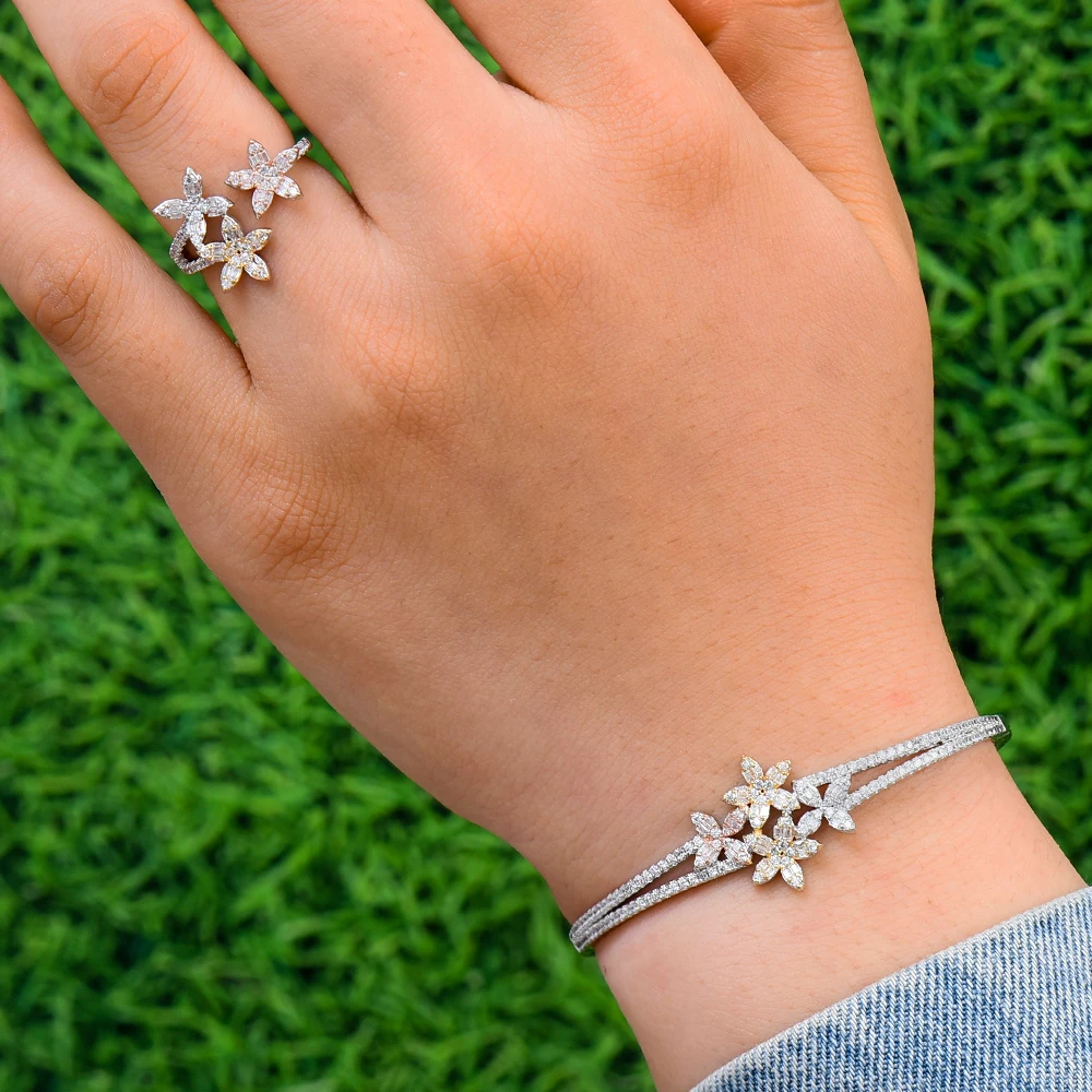 

GODKI Luxury Trendy Saudi Arabia Bangle Ring Jewelry Set For Women Wedding Cubic Zircon Crystal CZ aretes de mujer modernos 2019