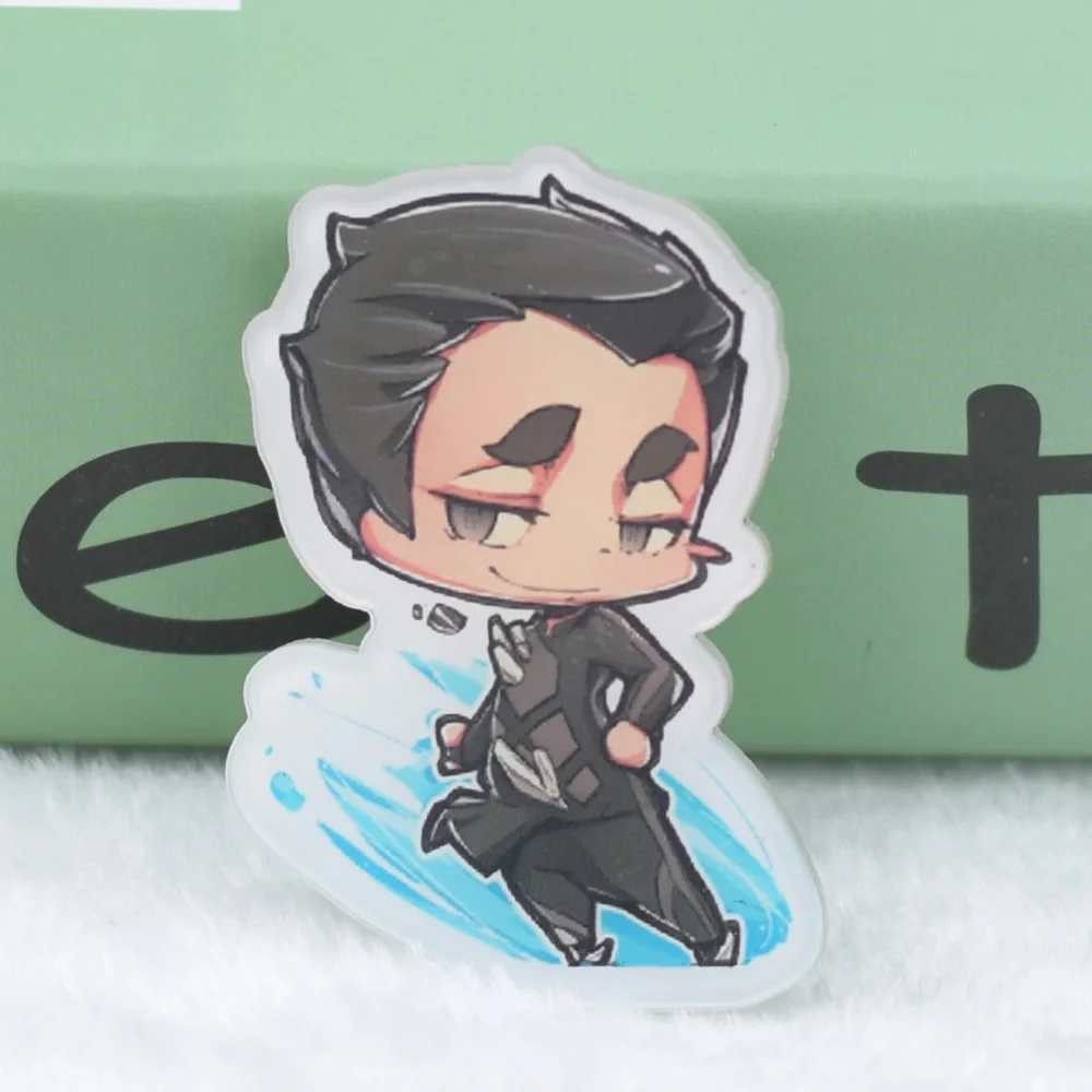 YURI on ICE Brooch Acrylic Accessories Yuri Katsuki Victor Fashion font b Jewelry b font Anime