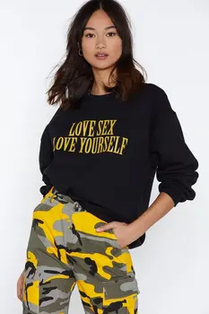 Sugarbaby Love Sex Love Yourself Crew neck Sweatshirt Unisex Fashion Sweatshirt Long Sleeve Women Tumblr Jumper Drop ship crew neck crop sweatshirt