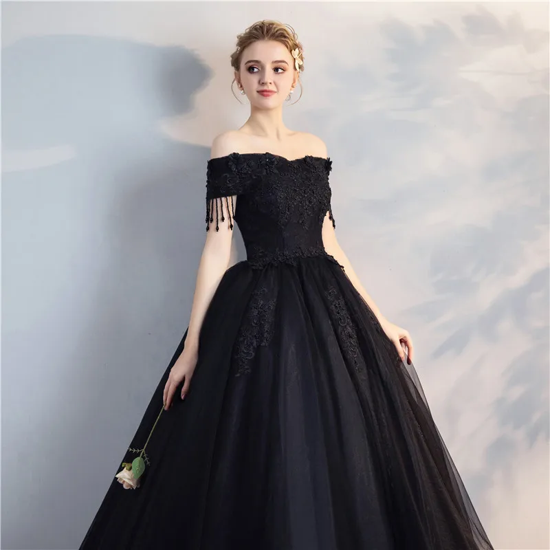 Quinceanera Dresses The Prom Short Sleeve Classic Off The Shoulder Noble Appliques Ball Gown Party Prom Formal Dress