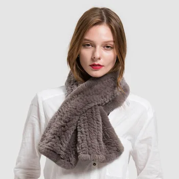 

Jancoco Max S1592 Wholesale/ Retail Thick Knitted Ladies New Real Rex Rabbit Fur Scarf / Women Winter Warm Fashion Shawl