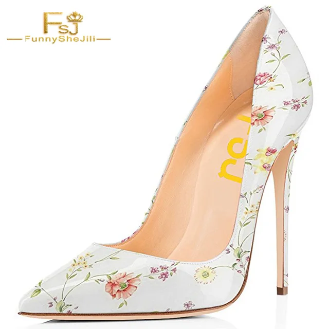 2017 New Arrival Russia Floral Print Sexy Pumps With High Heels Party ...