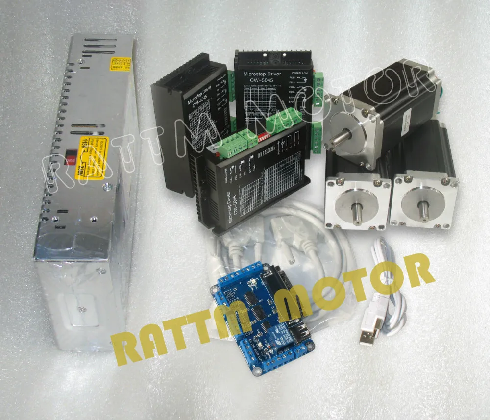 UK delivery free tax 3 axis CNC kit Nema23 Stepper Motor Dual Shaft 112mm 425oz 3A
