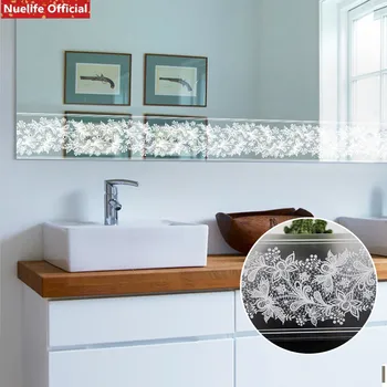 

White lace home glass stickers Korean waist line decoration self-adhesive window glass door stickers waterproof PVC stickers