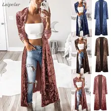 Women Slim Fit Long Sleeve Open Front Velvet Coat Long Maxi Casual Cardigan Coat 2018 Laipelar Women Slim Fit Long Sleeve Open Front Velvet Coat Long Maxi Casual Cardigan Coat 2018 Laipelar
