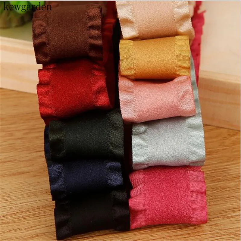 

Kewgarden 1-1/2" 1" Sanding Folded Edge Satin Ribbons DIY Bowknot Ruffle Ribbon Handmade Tape Clothing Accessories 10 Yards