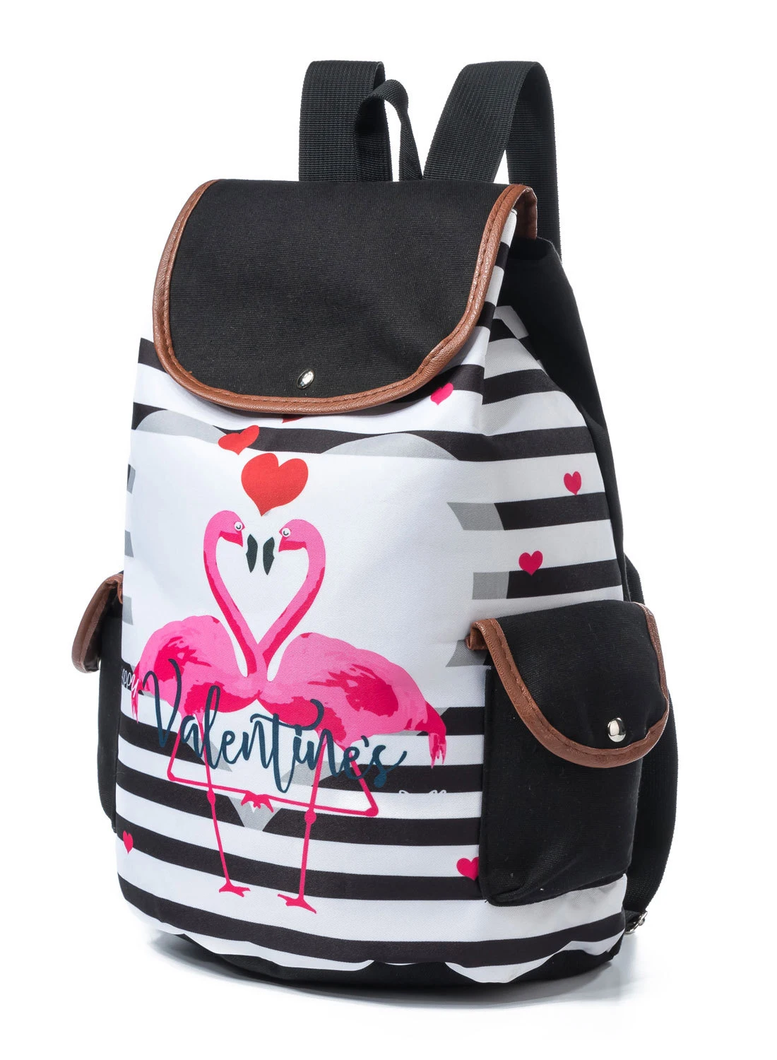 

2019 Cartoon Flamingo Unicorn Canvas Rope Closure Casual Backpack