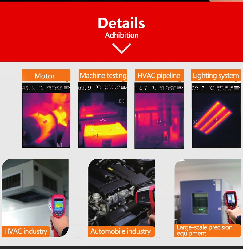 UNI-T UTi80 тепловизионная камера Инфракрасный термометр Imager-30C до 400C градусов 4800 пикселей Высокое разрешение цветной экран