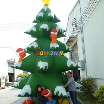 

Holiday Inflatable Dog Chase Santa Gift Christmas Tree For Outdoor Yard Garden Christmas Party