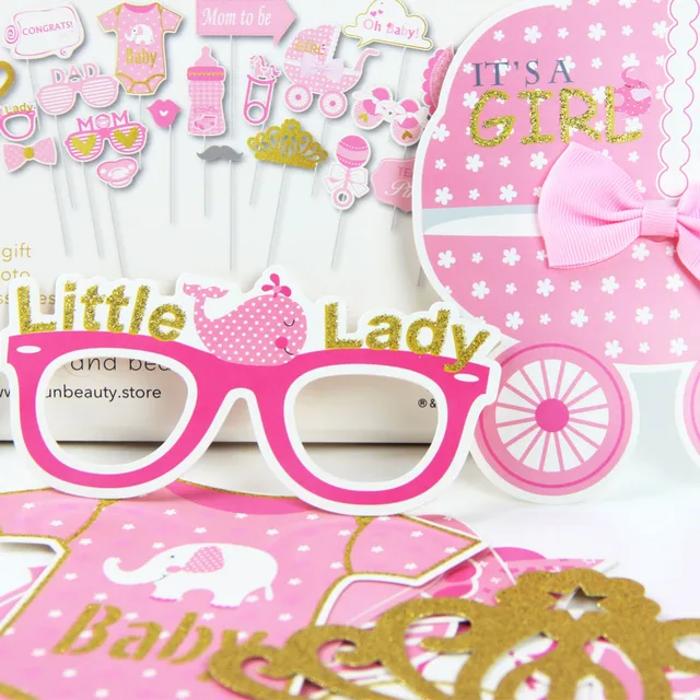 20pcs Set Baby Girl Boy Shower Photobooth Props Its A Girl Party 20pcs Set Baby Girl Boy Shower Photobooth Props Its A Girl Party