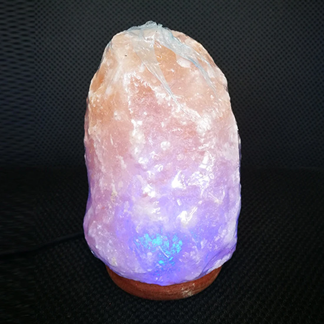

Natural Hand Carved USB Wooden Base Himalayan Crystal Rock Salt Lamp Air Purifier Night Light Natural Salt Lamp