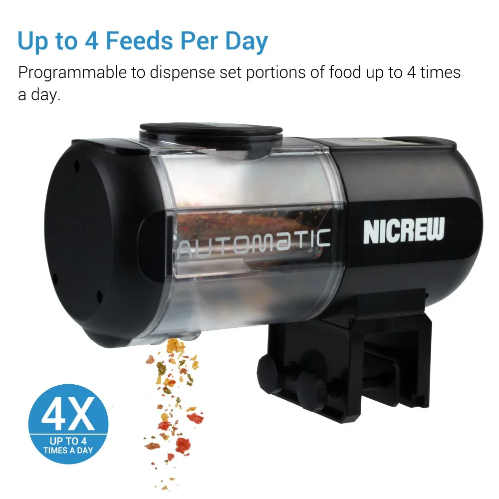 NICREW Electronic Automatic Fish Feeder Food Dispenser Timer Automatic