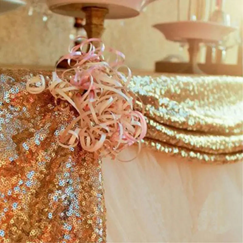 100x130 см сверкающие, с блестками Праздничная скатерть Золотое и Серебряное шампанское красочные скатерть декоративная Bling покрытие стола