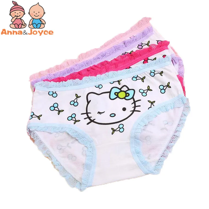 

12pcs/lot Cotton Stretch Lycra cotton hello kitty Children briefs girls briefskids pants suit 2-10 years