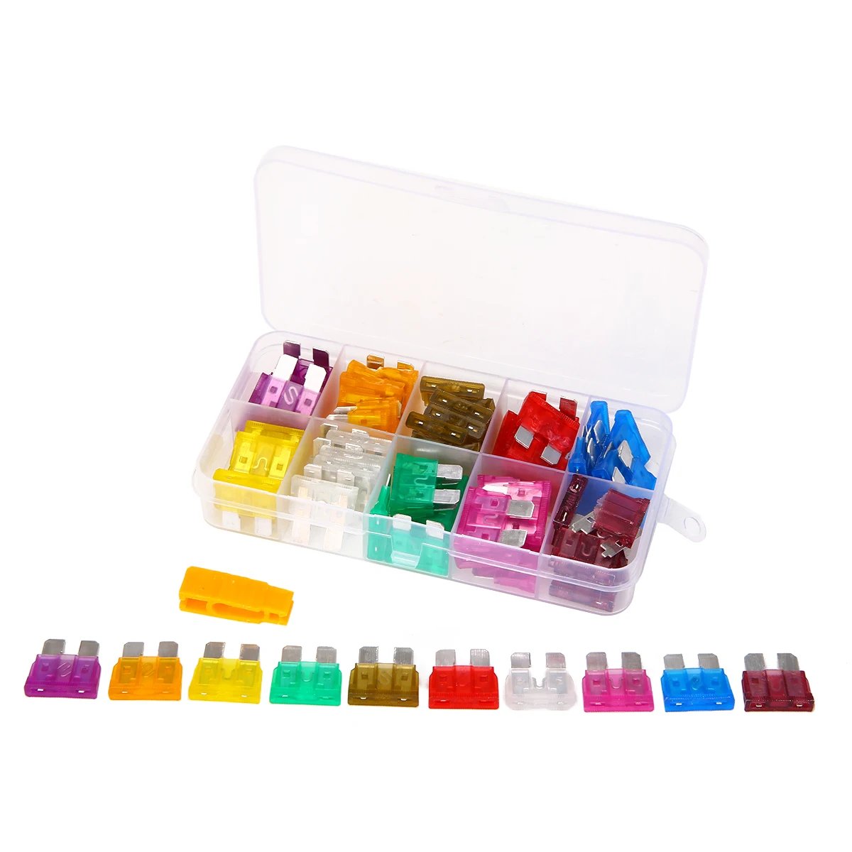 80PCS/KIT 12V Standard Blade Car Fuses Fuse 3A~40A Assorted Set with 1pc Puller 3A 5A 7.5A 10A 15A 20A 25A 30A 35A 40A