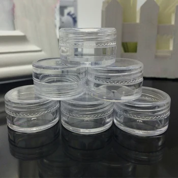 

5pcs 5g/5ml Portable Empty Plastic Cosmetic Jars Clear Bottles Eyeshadow Makeup Cream Lip Balm Container Nail Art Tips Boxes Pot