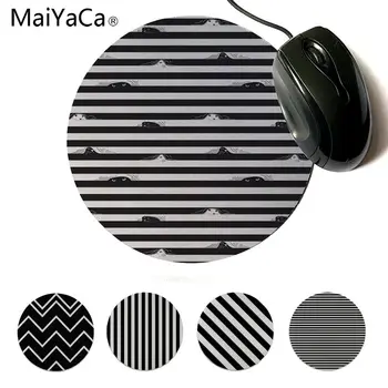 

MaiYaCa New Black and White Striped Tile Beautiful Anime Round Mouse Mat Customized MousePads Computer Laptop Anime Mouse Mat