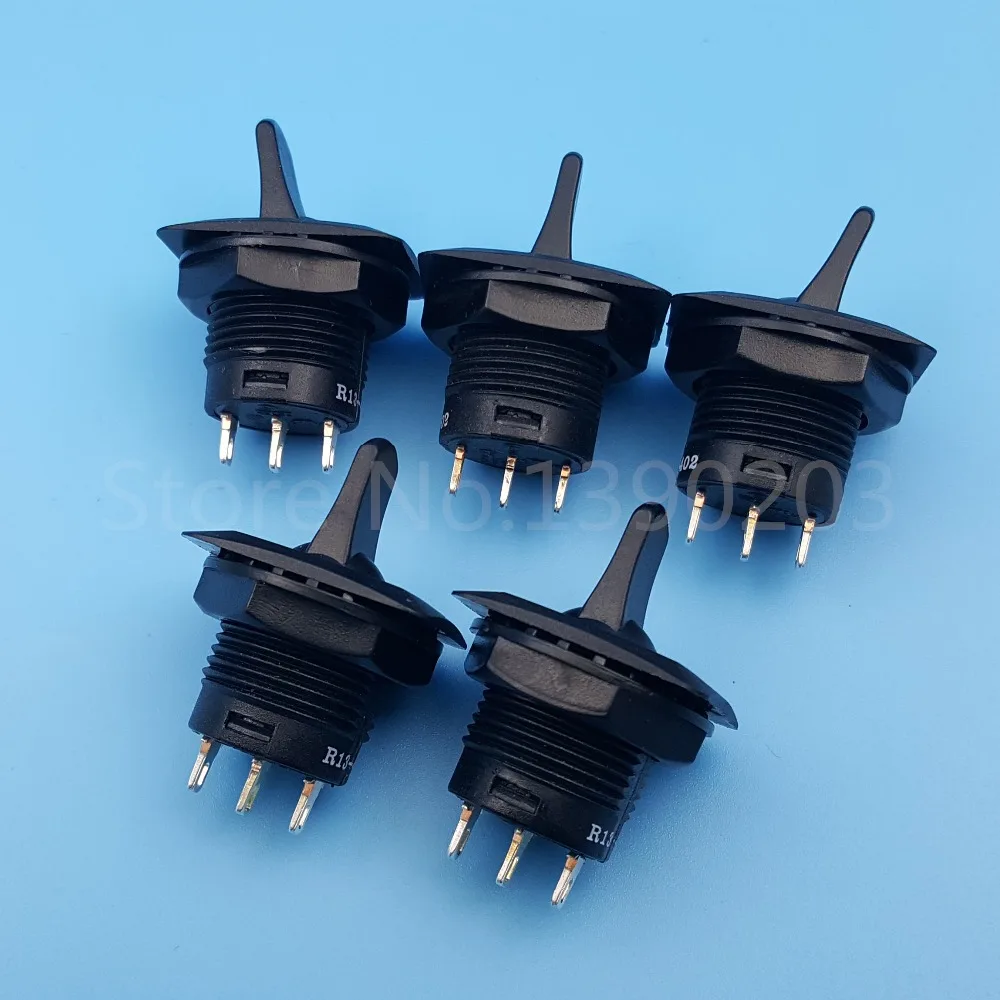 

5Pcs Black R13-402D Round 3Pin ON-OFF-ON 3Position Maintained Toggle Switch SPDT Panel Mount