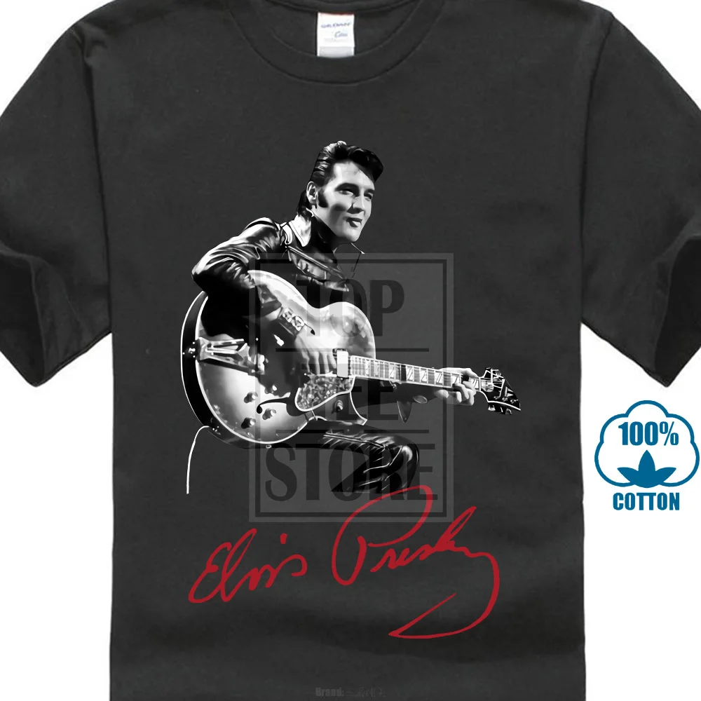

Funny Men T Shirt White T Shirt Tshirts Black Tee Jojiezah Men'S Elvis Presley Signature Black Cotton T Shirt