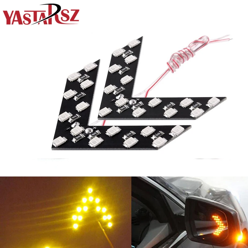 

1Pcs Car Styling 14 SMD LED Turn Signal Light high quality For Car Rear View Mirror Arrow Panels Indicator Free Shipping