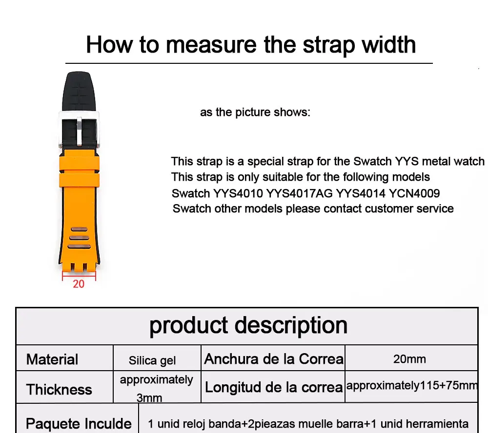 Аксессуары для часов силиконовый ремешок Мужская металлическая серия для Swatch YCN4009 YYS4010 YYS4014 YYS4017AG спортивный водонепроницаемый ремешок для женщин