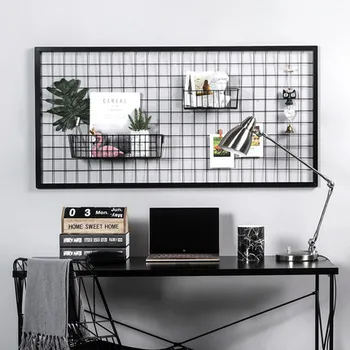 

Ins Nordic Wrought Iron Grid Photo Wall Room Bedroom Wall Creative Pendant Living Room Home Wall Decoration