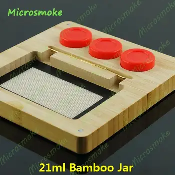 

Bamboo Tray Storage jar Nice quality Creative Bamboo Square Box with Dab tools and Silicone Wax Container 1 Piece Free Shipping