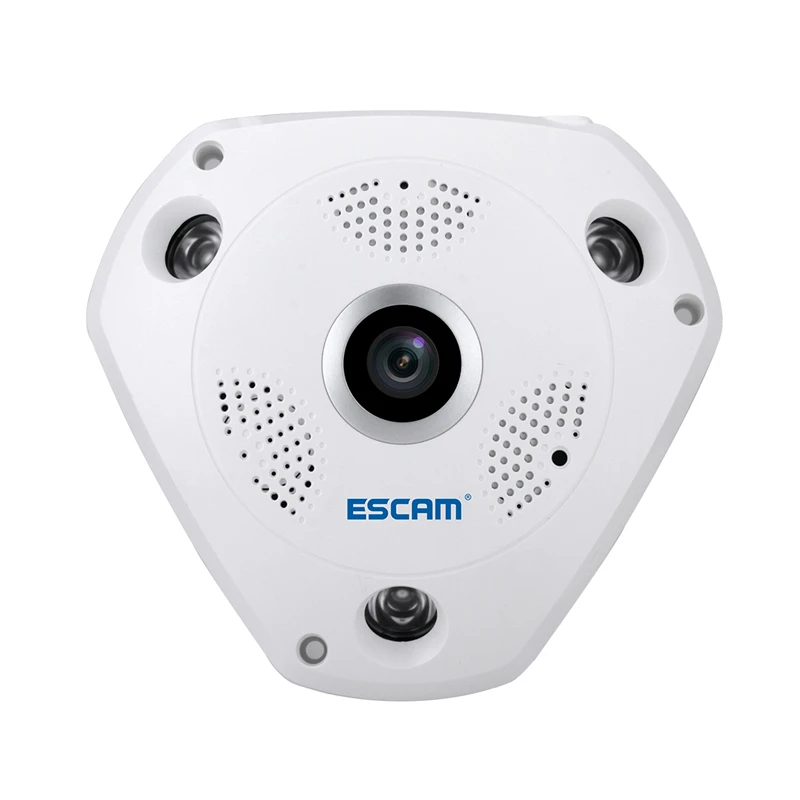 

ESCAM 960P HD Mini Wifi IP Camera 360 Degree Home Security Wireless Panoramic Fisheye CCTV Camera 1.3MP PTZ VR Security Camera