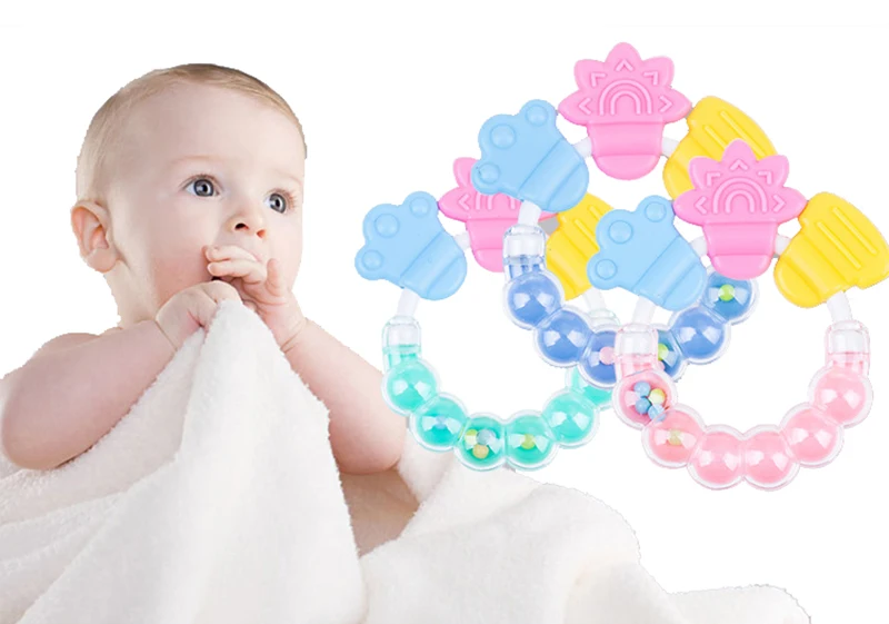 Baby Teether Molar Food-grade Silicone Toddler Dental Care Training Tooth Cute Bell Jingle Toy Infant Toothbrush Pacifier BB5073 (3)