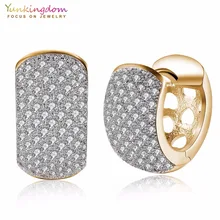 Yunkingdom, винтажные круглые серьги-кольца для женщин, золотой цвет, модные серьги, Brincos LPK5132