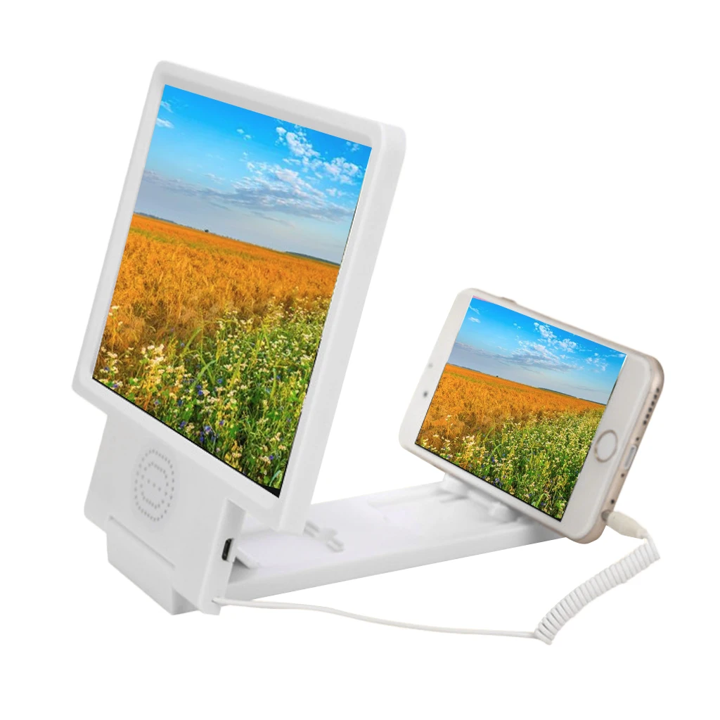  Mobile Phone Screen Magnifier Desk Phone Holder Enlarged Expander Stand 3D Video Amplifier Bracket 