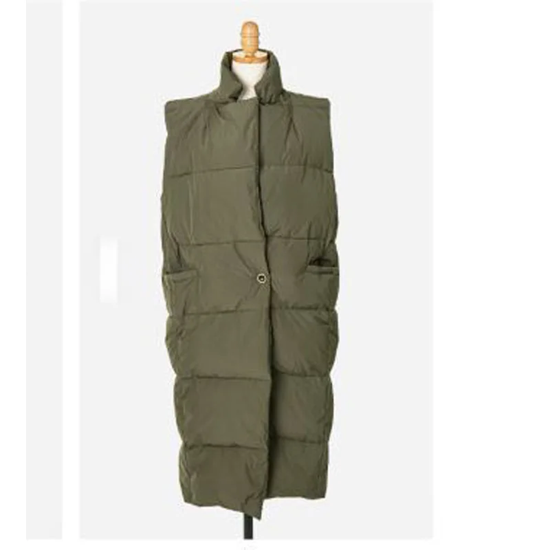 New Autumn Winter Women Vest Long Sleeveless Coat Cotton Warm Women's Waistcoat Fashion Female Vest Jacket