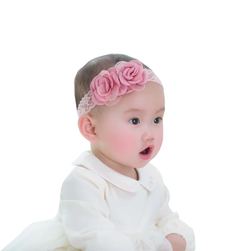 

Baby Girls Floral Hair Band Cute Elastic Band Lace Head Band Headband Hair Princess Accessories