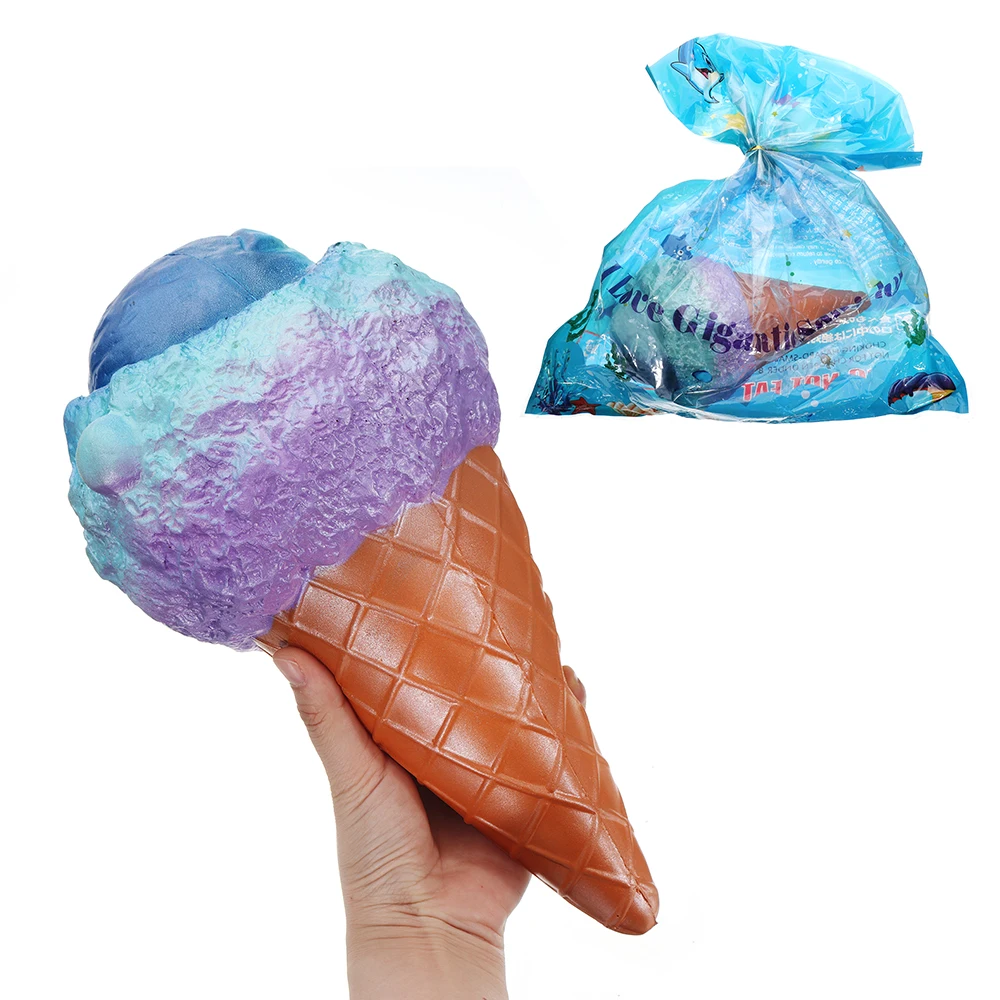 

30cm Giant Jumbo Ice Cream Cone for Squishy Slow Rising toy Huge scented squeeze toy Big kawaii squishies Toy for kids fun decor