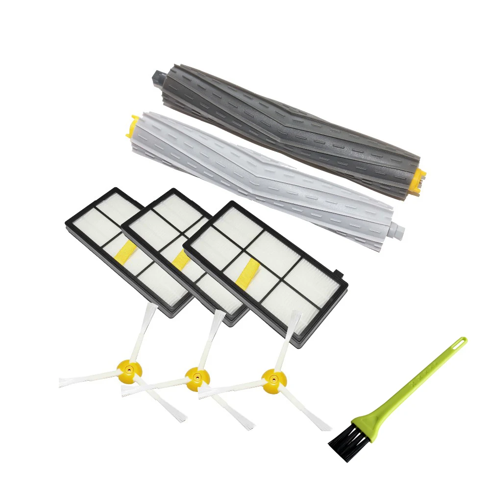 

3 HEPA Filter 3 Side Brush Tangle-Free Debris Extractor for iRobot Roomba 800 860 870 880 960 980 Vacuum Cleaner brush filter