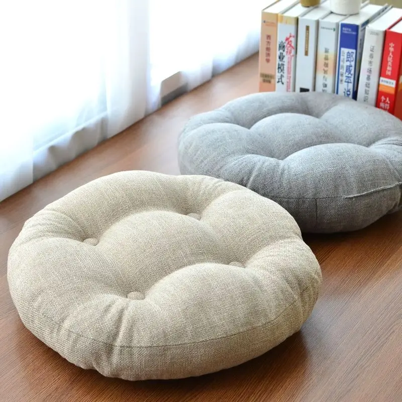 

Japanese Style Balcony Large Thickening Linen Cotton Fabric Seat Cushion