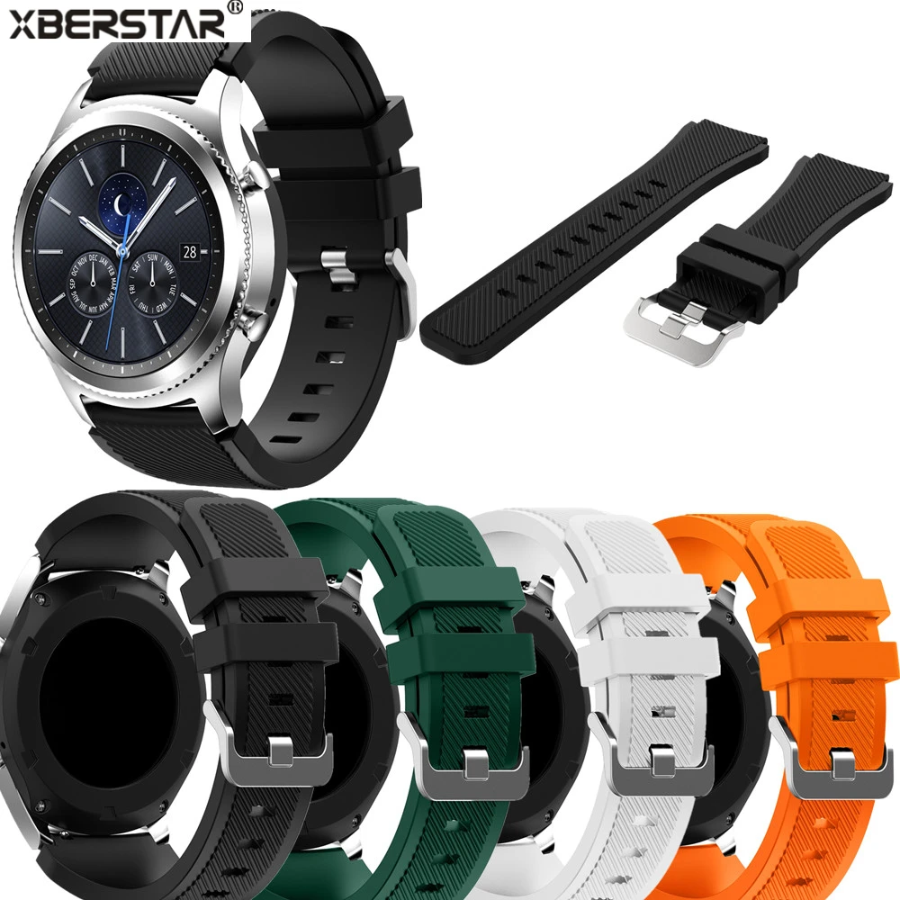 

22mm Sports Silicone Strap Watchbands for Samsung Galaxy Gear S3 Classic SM-R770 S3 Frontier SM-R760 SM-R765 Smart Watch