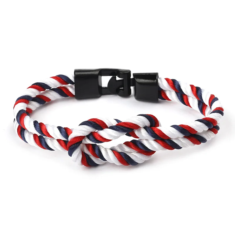 

Charm Jewelry 2 Layers Wristband Bracelets for Women Nylon Braided Rope Knot Cuff Bracelet Lovers Customize Gifts Pulsera SL21