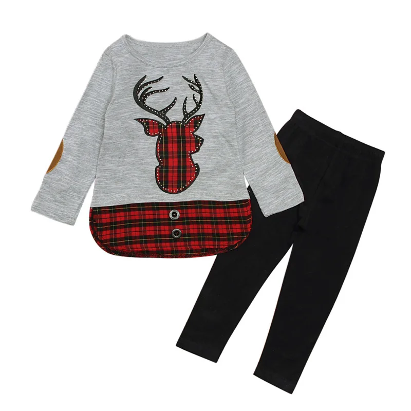 

Autumn Girls Clothing Set Long Sleeve Cartoon Girl T shirt + Leggings Girls Set Children Suits