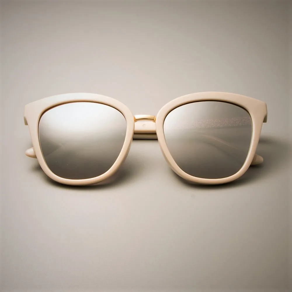 Женские квадратные блестящие солнцезащитные очки для женщин, кошачий глаз, бежевая оправа, фирменный дизайн, очки с защитой от ультрафиолета 45074