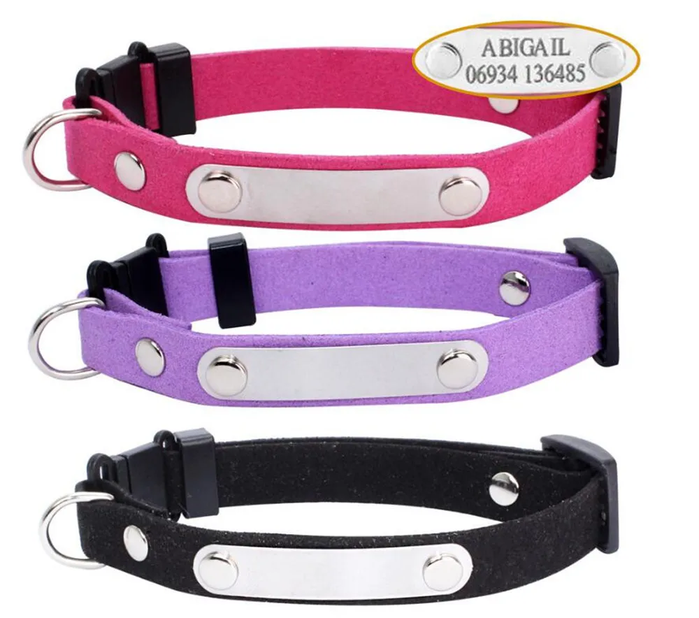 2pcs/lot pet cat name collar free engraving DIY dog collar tag cat