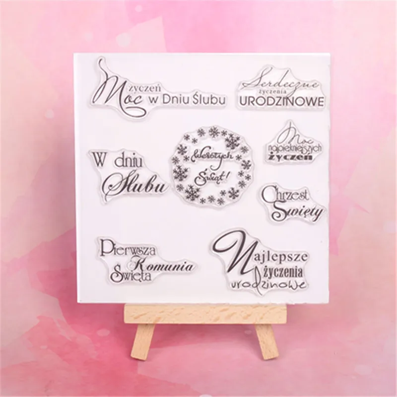 

Polish Word Transparent Clear Silicone Stamp/Seal for DIY scrapbooking/photo album Decorative clear stamp 1