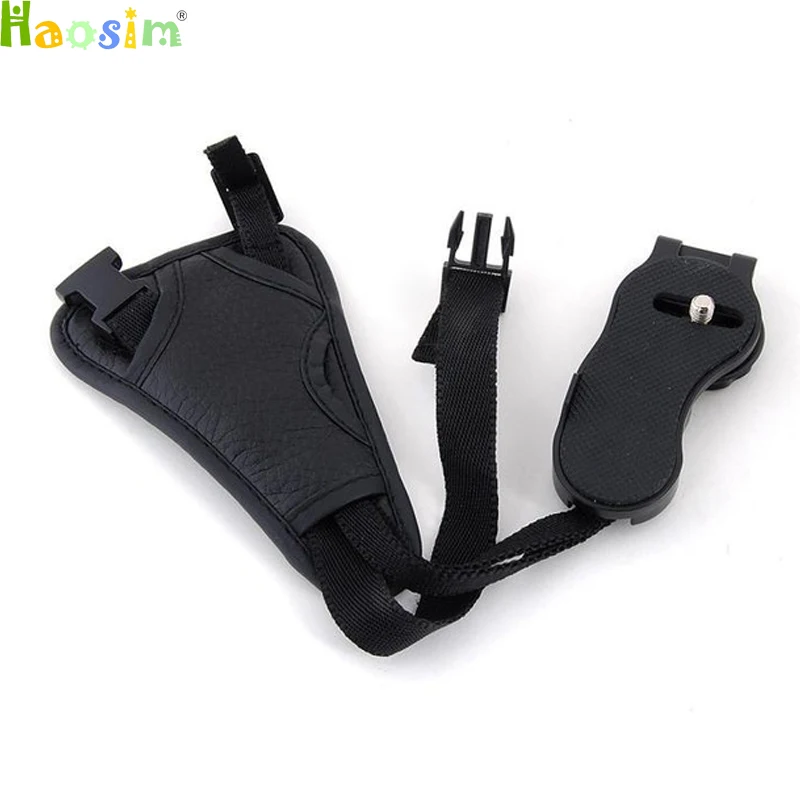 Cinturino Da Polso Morbido Con Base Circolare E2 In Pelle Triangolare Piccola/Grande Nera Per Canon Nikon Slr/Dslr