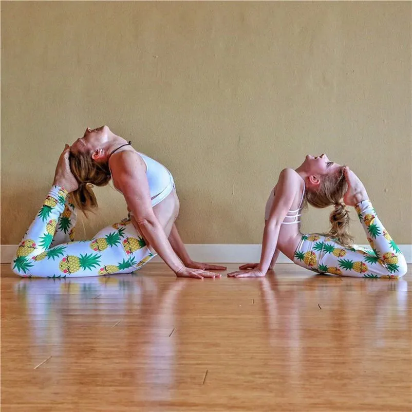 

2017 New Arrival Fashion Daughter Mother Skinny Printed Stretchy Yoga Pants Leggings Family Clothes Girls Pants Fast Shipping
