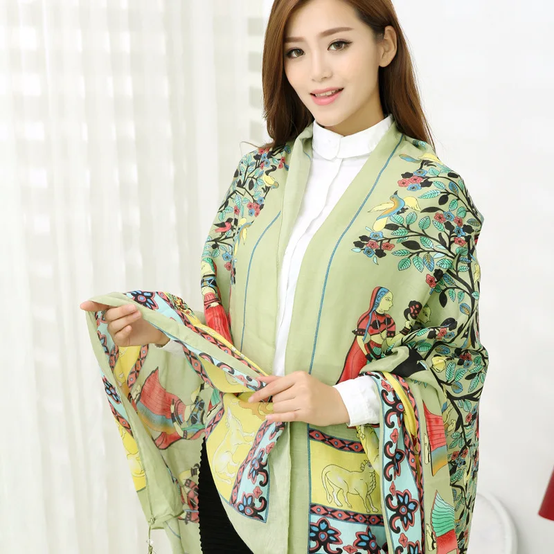 2 Color Retro Egypt scarf Cleopatra poncho Cashmere shawls and scarves