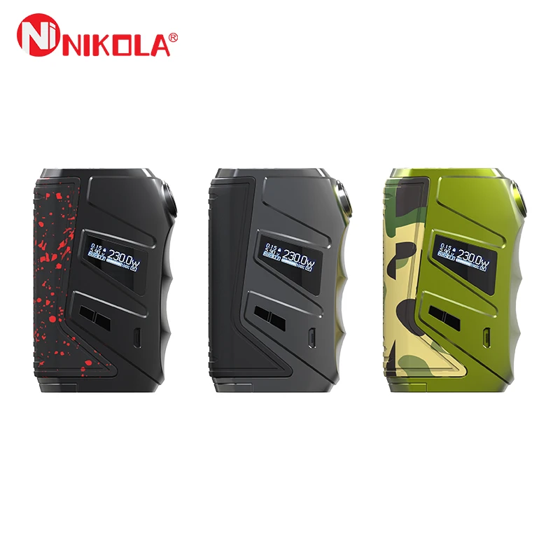 Nikola Росомаха коробка Vape мод 230 Вт Питание от двойной батареи 18650 электронная