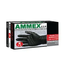 100 шт Одноразовые черные нитриловые перчатки для тату машина комплект поставки-средний BNG-M-100