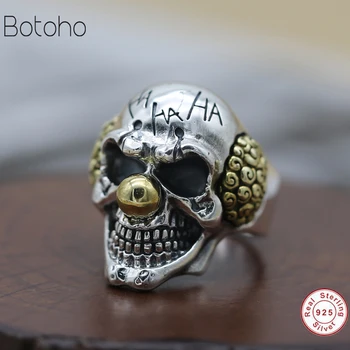 

2018 925 Skull men ring Heavy punk retro cool fashion solid 925 sterling silver men riding high personality skull ring details