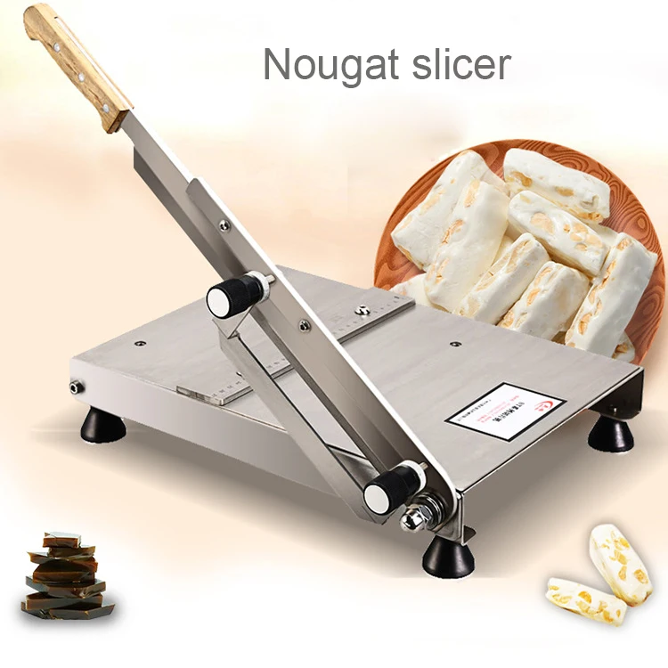 

Manual Nougat diced slicer Cutting Coconut cake Adhesive cream Red bean cake Frozen Meat Slicer Cutting thickness adjustable