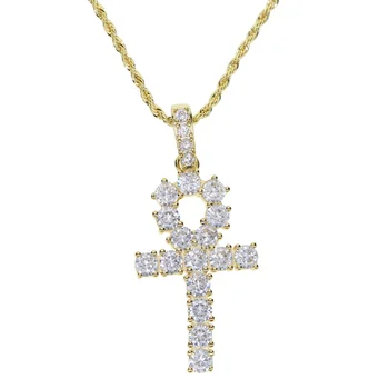 

Punk Jewelry Mens Gold rope chain necklace lucky hamsa jewelry Egyptian CROSS Pendant Necklaces hiphop women fashion neck gift